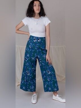 caron callahan ellis floral pants sz xs